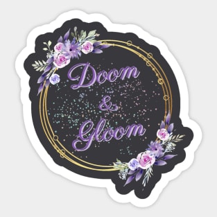 Doom & Gloom Cute Violet Flowery Logo Sticker